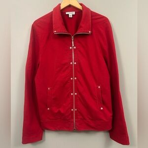 St. John Sport Vintage Vibrant Red Jacket Large Zipper Athletic Casual
